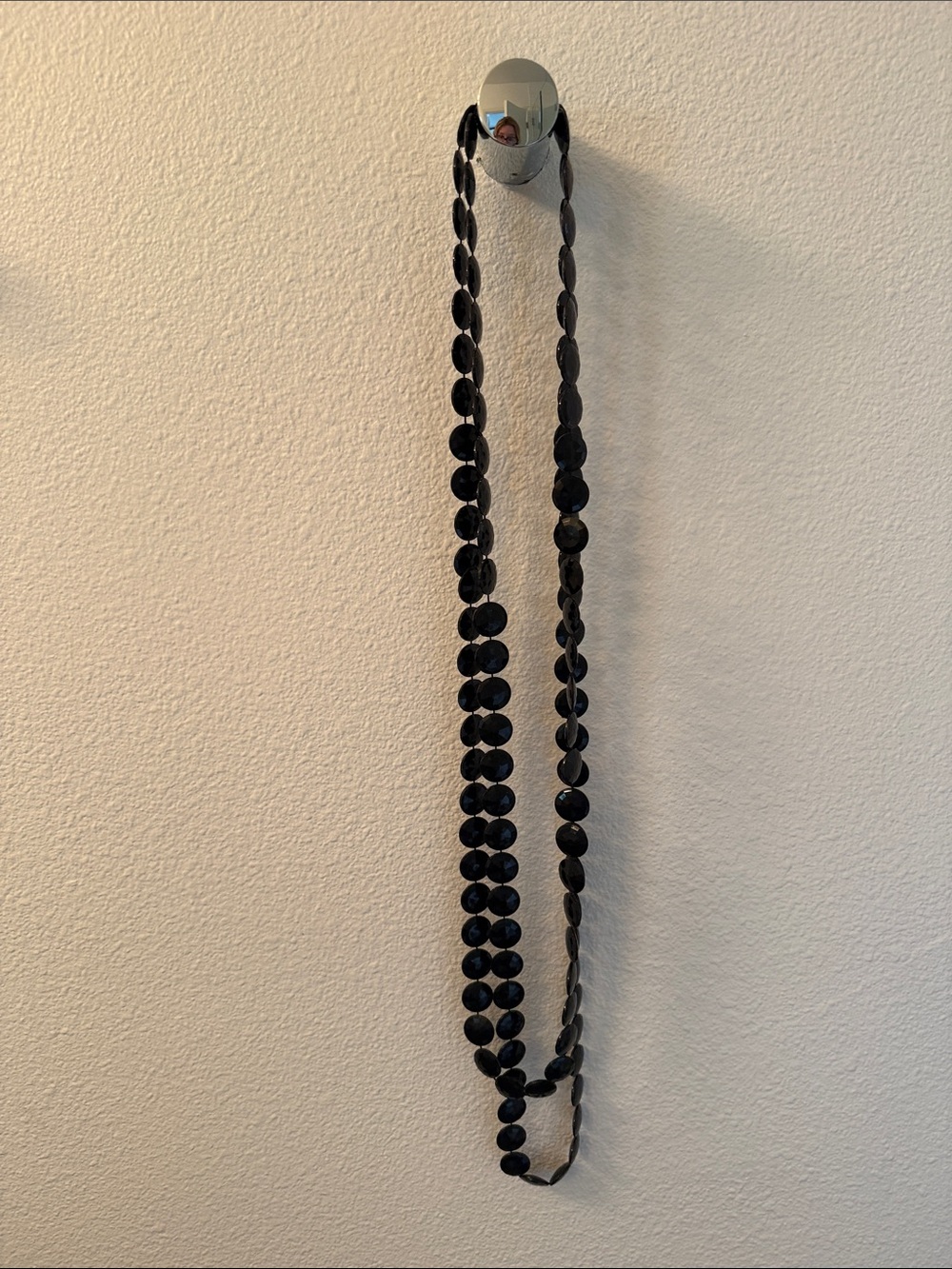 Vintage Black Beaded Long Necklace
